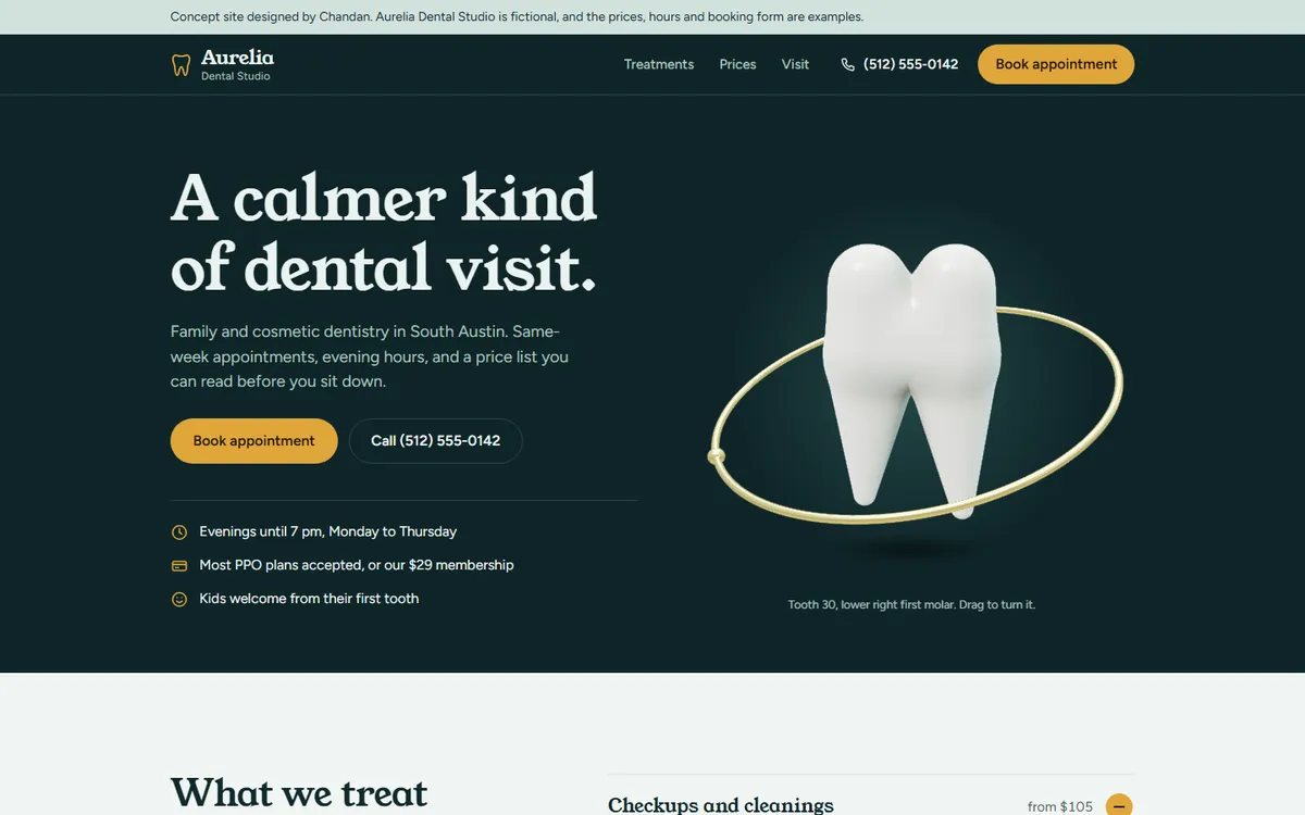 Aurelia Dental concept site